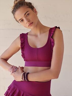 Free People ruffle me up sports bra